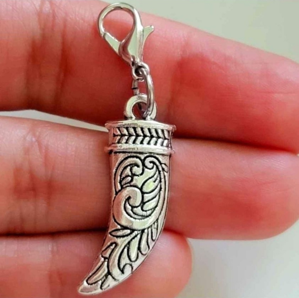 Clip On fang charms horn tooth charms